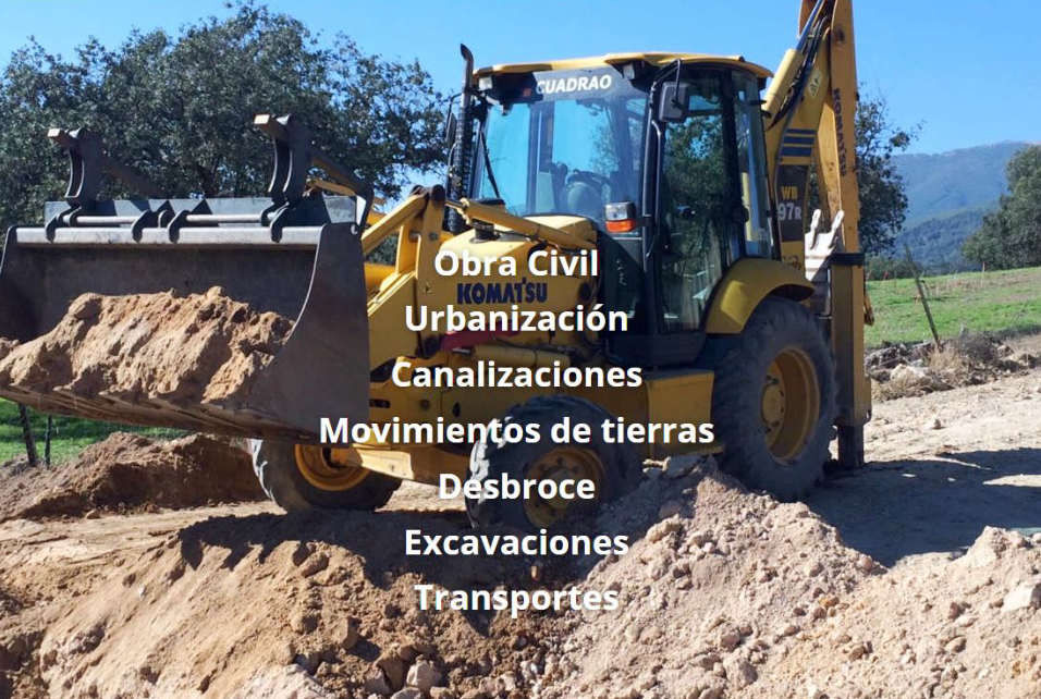 Excavaciones, movimiento de tierras, obra pública, en Candeleda Valle del Tiétar Gredos